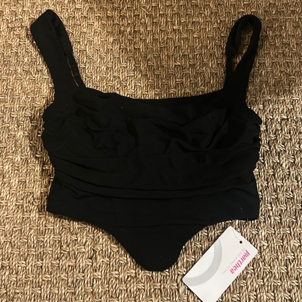 NWT Parthea Black Corset Top Size Medium‎